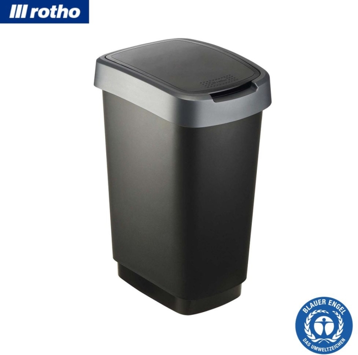 Schwingeimer TWIST, Kunststoff, 25 Liter, L/B/H 33,3 x 25,5 x 47,6 cm, Deckel Anthrazit