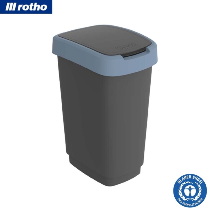 Schwingeimer TWIST, Kunststoff, 25 Liter, L/B/H 33,3 x 25,5 x 47,6 cm, Deckel Blau