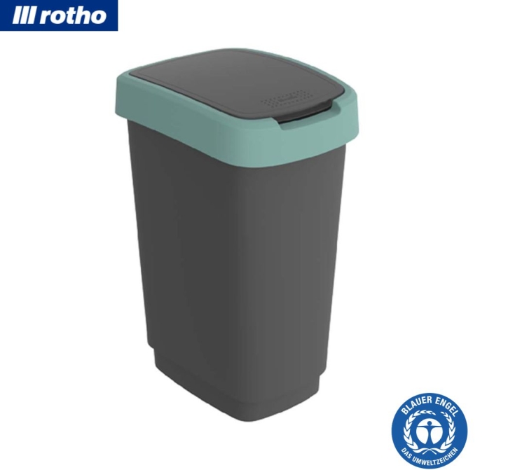 Schwingeimer TWIST, Kunststoff, 10 Liter, L/B/H 25 x 18 x 33 cm, Deckel Mistelgrün