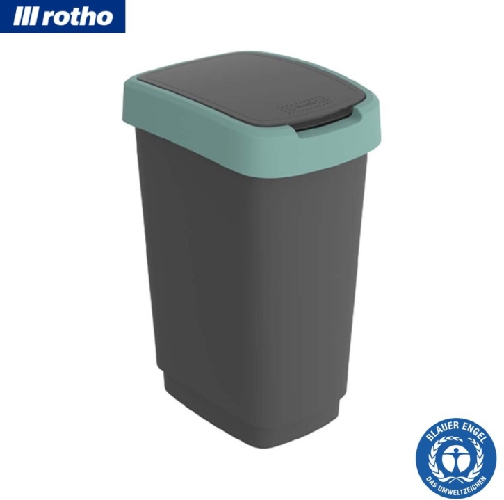 Schwingeimer TWIST, Kunststoff, 25 Liter, L/B/H 33,3 x 25,5 x 47,6 cm, Deckel Mistelgrün