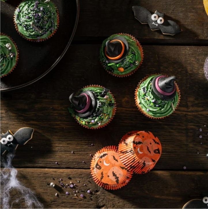 Muffin Papierbackförmchen Halloween, 50 Stk., Ø 50/70x30 mm