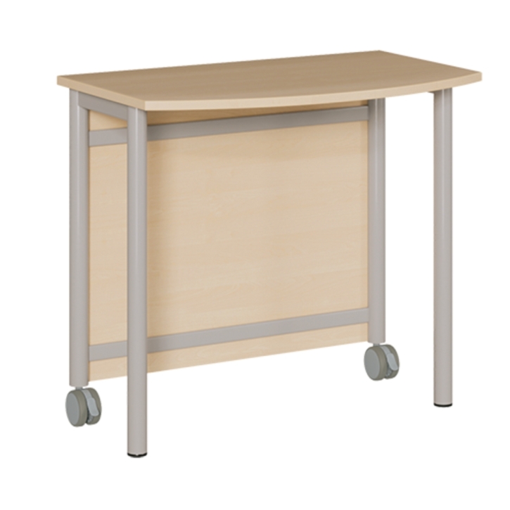 Fahrbarer Tisch mit Blende, B/H/T 80 x 72 x 40/50 cm