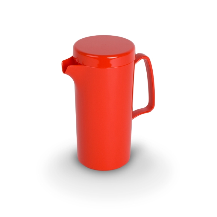 Kunststoffgeschirr "Kinderzeug" - (12) Kanne mit Deckel ROT, 0,60 Liter, Ø 80 x H 180 mm
