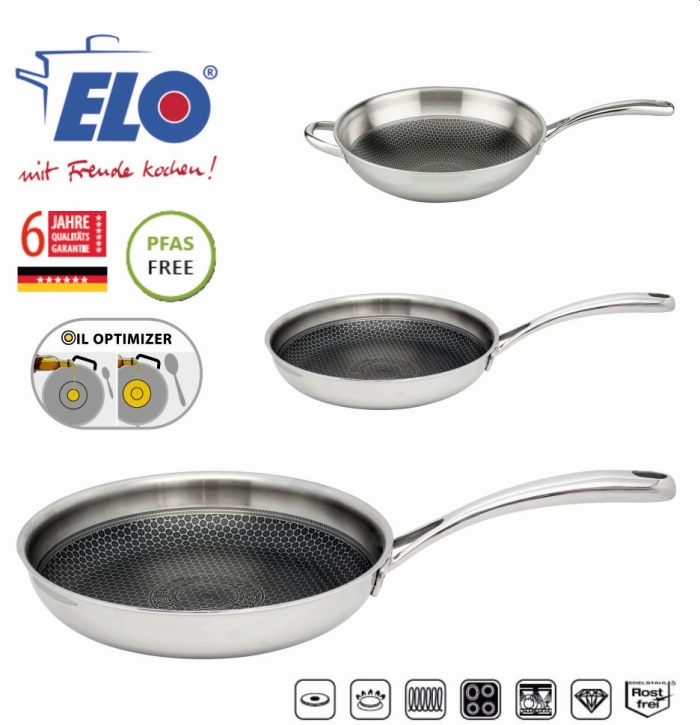 Pfanne ELO Relief Evolution mit ELODUR® Select Antihaftversiegelung, Edelstahl