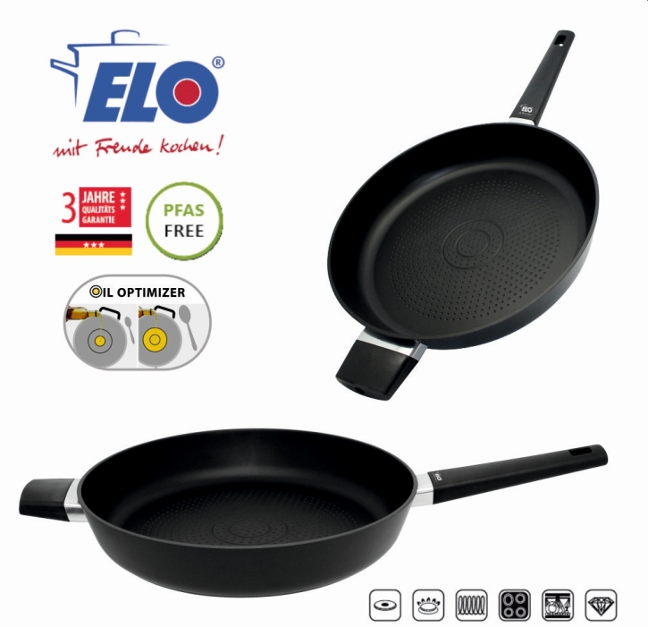 Pfanne ELO Smart Wave mit ELODUR® Select Antihaftversiegelung, Aluminium, ØxH 32 x 6,0 cm, mit Gegengriff