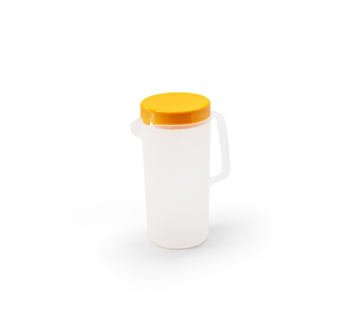 Kanne aus Polypropylen, mit orangenem Deckel 0,60 Liter, Ø 80 x H 180 mm