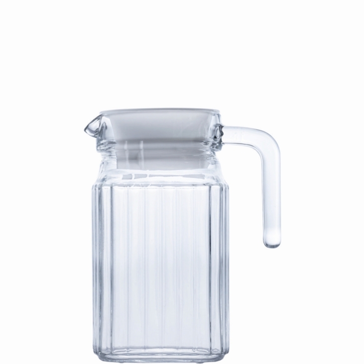 6 Stück "Quadro" Kühlschrankkrug mit Deckel 0,50 Liter, Ø 8,5 x H 15,7 cm