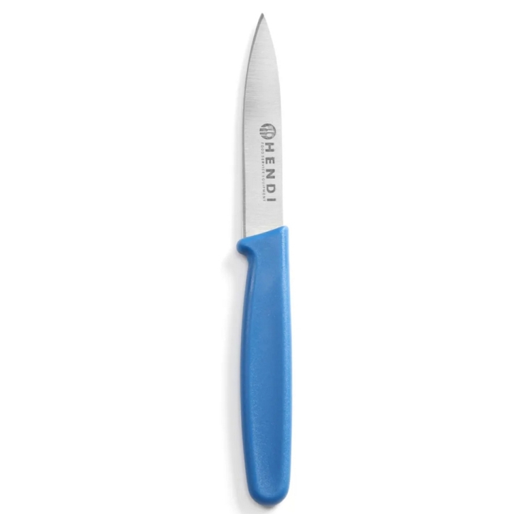 Schälmesser, Klinge 8 cm, BLAUER Griff nach HACCP