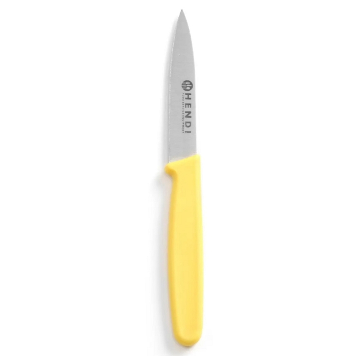 Schälmesser, Klinge 8 cm, GELBER Griff nach HACCP
