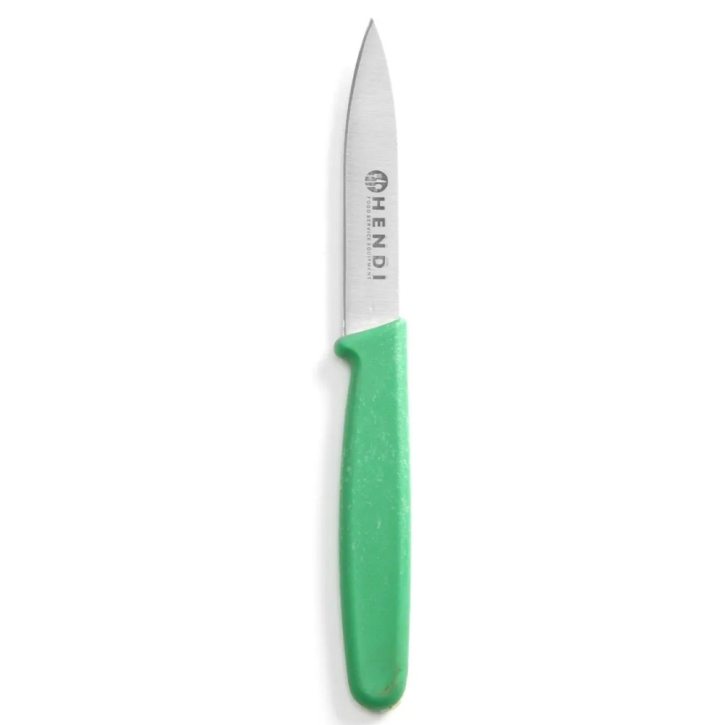 Schälmesser, Klinge 8 cm, GRÜNER Griff nach HACCP