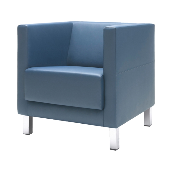 SIT!Box - 1er Sessel mit Armlehne, 4-Fußgestell in chrom, 70 x 71 x 68 cm, Stoffbezug
