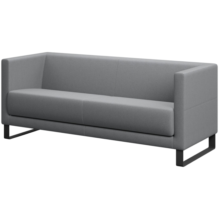 SIT!Box - 3er Sofa mit Armlehne, Kufengestell in chrom, 150 x 71 x 68 cm, Stoffbezug