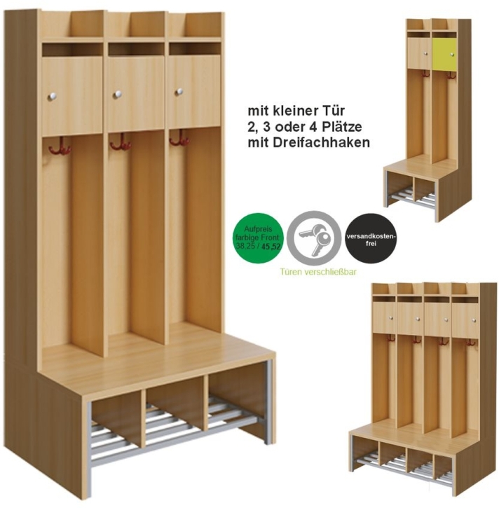 Spindgarderobe, mit kleiner Tür, H/T 160 x 55 cm