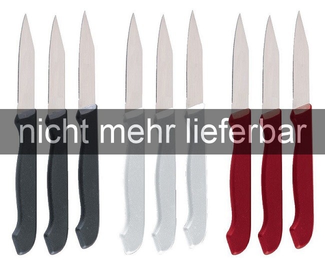 Küchenmesser-Set 3-tlg., Edelstahl rostfrei, farbige Griffe
