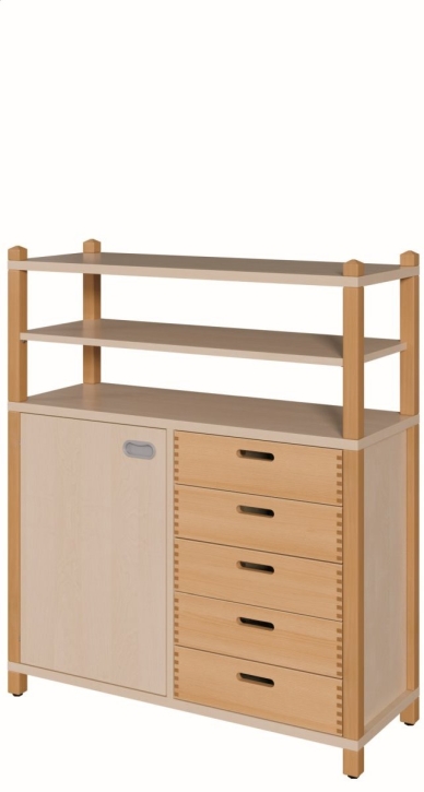 Stollenschrank mit Massivholzschüben, B/H/T 106 x 120 x 40 cm