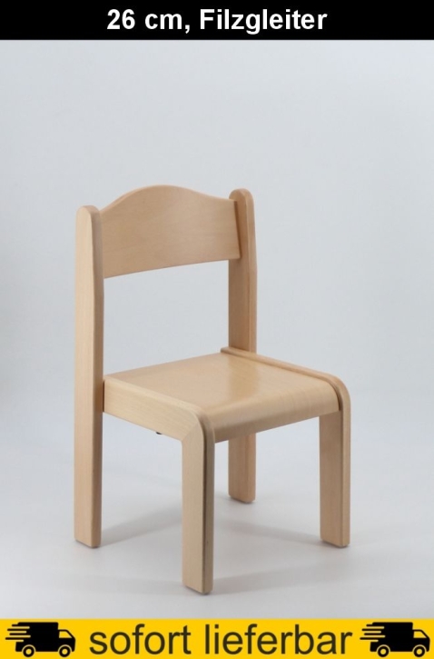 Stapelstuhl Max, Sitzhöhe 26 cm, Filzgleiter
