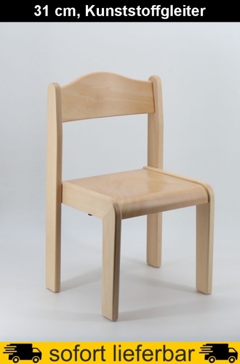 Stapelstuhl Max, Sitzhöhe 31 cm, Kunststoffgleiter