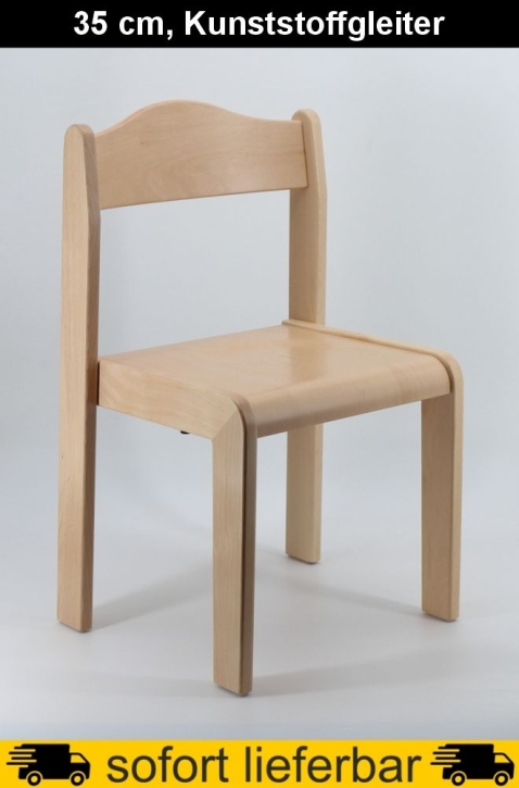 Stapelstuhl Max, Sitzhöhe 35 cm, Kunststoffgleiter