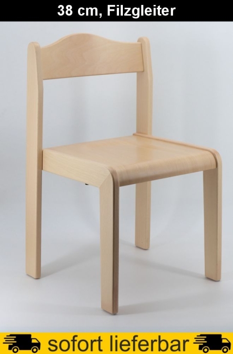 Stapelstuhl Max, Sitzhöhe 38 cm, Filzgleiter