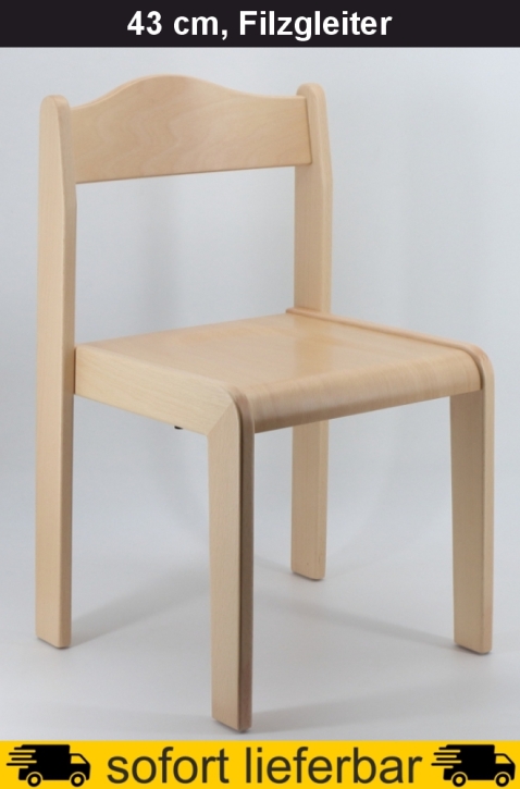 Stapelstuhl Max, Sitzhöhe 43 cm, Filzgleiter