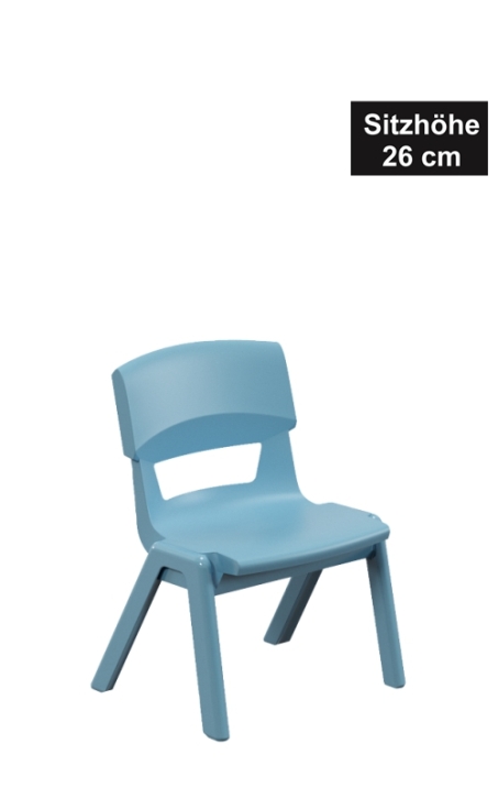 POSTURA+ Kunststoffstuhl - Sitzhöhe 26 cm, 04 Mittelblau