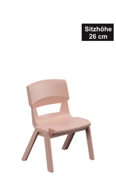 POSTURA+ Kunststoffstuhl - Sitzhöhe 26 cm, 21 Puderrosa