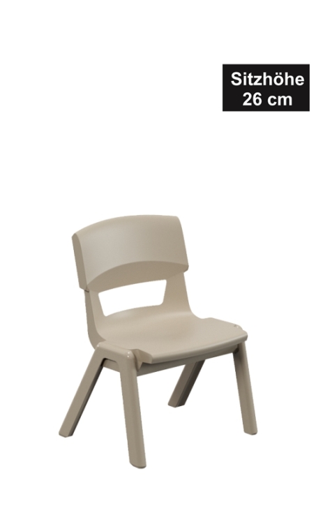 POSTURA+ Kunststoffstuhl - Sitzhöhe 26 cm, 22 Sandbraun