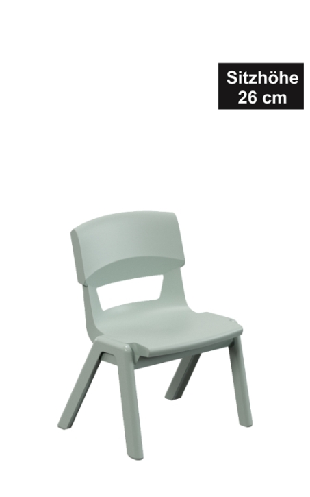 POSTURA+ Kunststoffstuhl - Sitzhöhe 26 cm, 23 Jadegrün