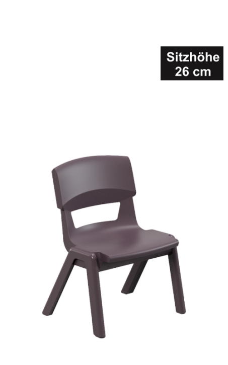 POSTURA+ Kunststoffstuhl - Sitzhöhe 26 cm, 24 Dunkelviolett