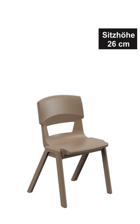 POSTURA+ Kunststoffstuhl - Sitzhöhe 26 cm, 25 Mittelbraun