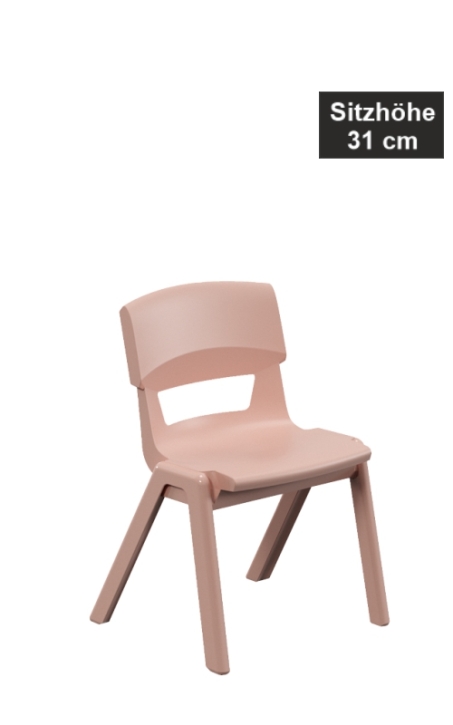 POSTURA+ Kunststoffstuhl - Sitzhöhe 31 cm, 21 Puderrosa