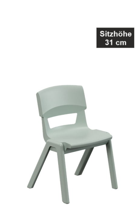 POSTURA+ Kunststoffstuhl - Sitzhöhe 31 cm, 23 Jadegrün