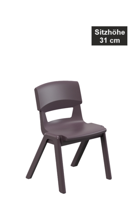 POSTURA+ Kunststoffstuhl - Sitzhöhe 31 cm, 24 Dunkelviolett