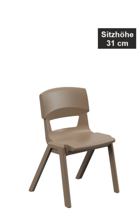 POSTURA+ Kunststoffstuhl - Sitzhöhe 31 cm, 25 Mittelbraun