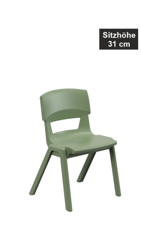 POSTURA+ Kunststoffstuhl - Sitzhöhe 31 cm, 26 Schilfgrün