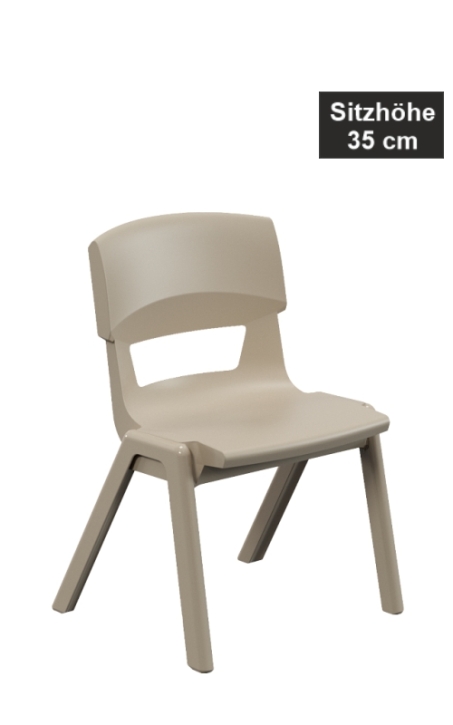 POSTURA+ Kunststoffstuhl - Sitzhöhe 35 cm, 22 Sandbraun