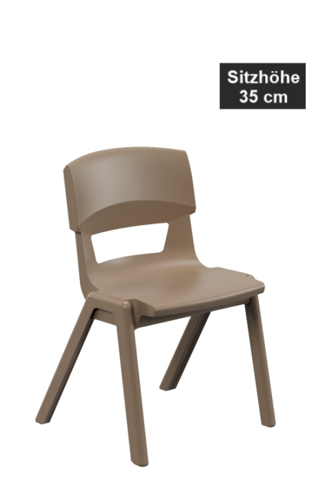 POSTURA+ Kunststoffstuhl - Sitzhöhe 35 cm, 25 Mittelbraun