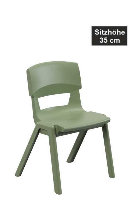 POSTURA+ Kunststoffstuhl - Sitzhöhe 35 cm, 26 Schilfgrün