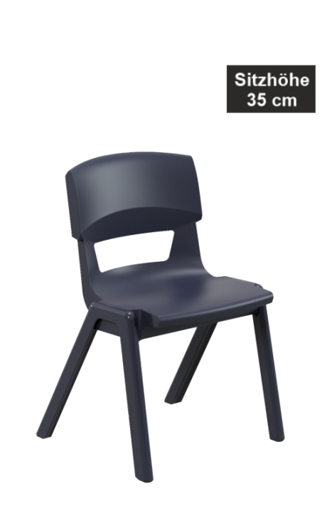 POSTURA+ Kunststoffstuhl - Sitzhöhe 35 cm, 27 Dunkelblau
