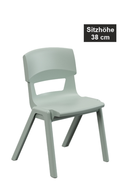 POSTURA+ Kunststoffstuhl - Sitzhöhe 38 cm, 23 Jadegrün