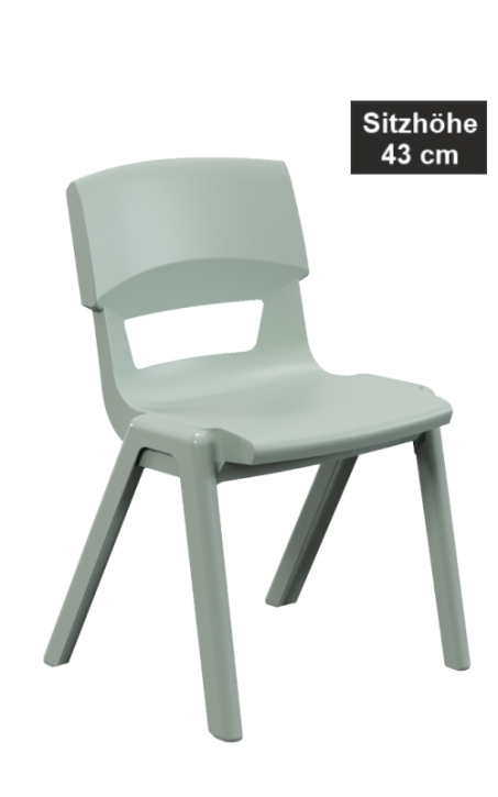 POSTURA+ Kunststoffstuhl - Sitzhöhe 43 cm, 23 Jadegrün