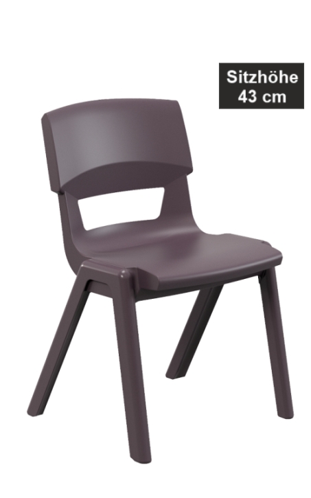 POSTURA+ Kunststoffstuhl - Sitzhöhe 43 cm, 24 Dunkelviolett