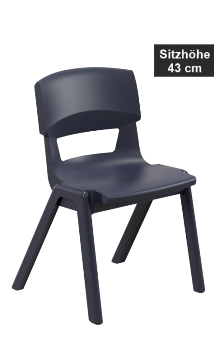 POSTURA+ Kunststoffstuhl - Sitzhöhe 43 cm, 27 Dunkelblau
