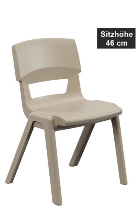 POSTURA+ Kunststoffstuhl - Sitzhöhe 46 cm, 22 Sandbraun