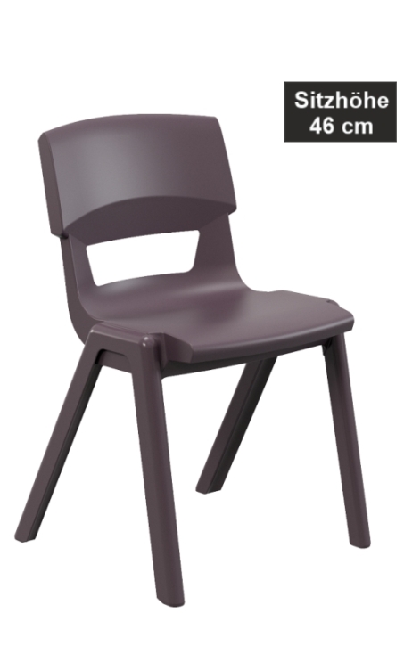 POSTURA+ Kunststoffstuhl - Sitzhöhe 46 cm, 24 Dunkelviolett