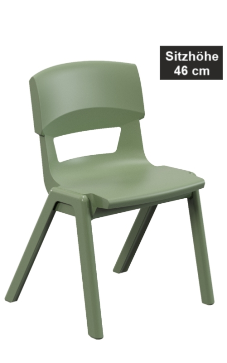 POSTURA+ Kunststoffstuhl - Sitzhöhe 46 cm, 26 Schilfgrün