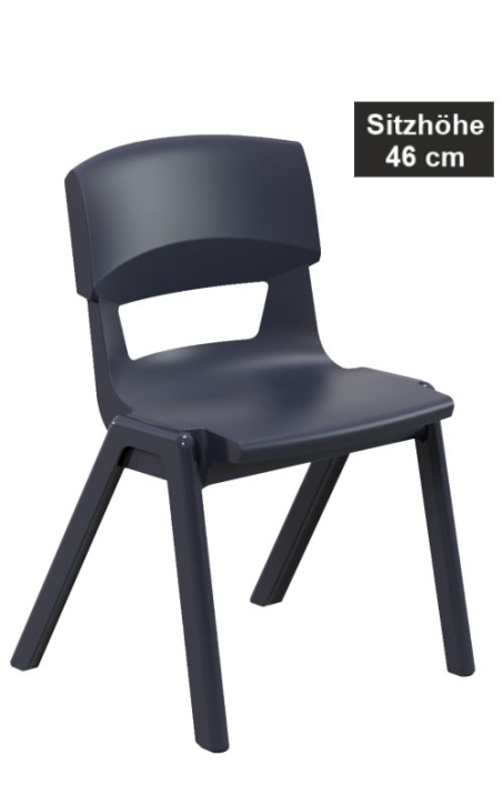 POSTURA+ Kunststoffstuhl - Sitzhöhe 46 cm, 27 Dunkelblau