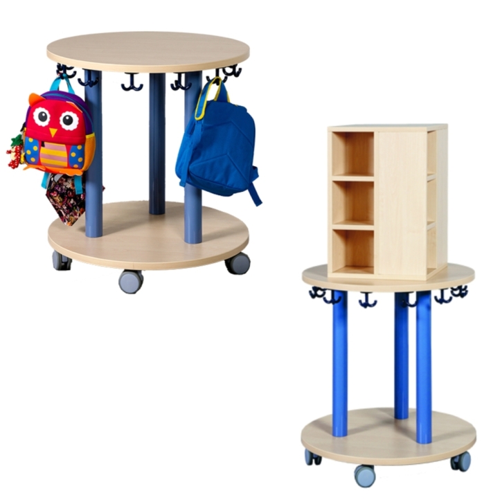 Taschenwagen rund mit 12 Dreifachhaken, Ø 70 cm, mit und ohne Aufsatz