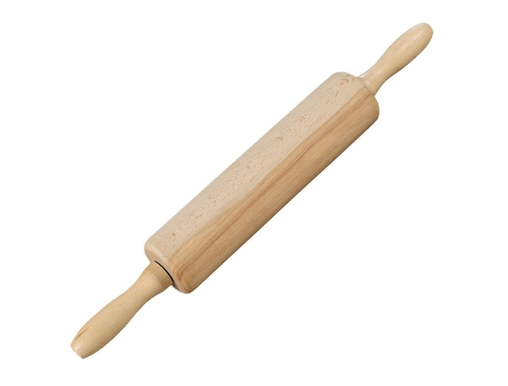 (18) Holz-Teigrolle / Nudelholz, einfache Ausführung, Gesamtlänge: 41,5 cm