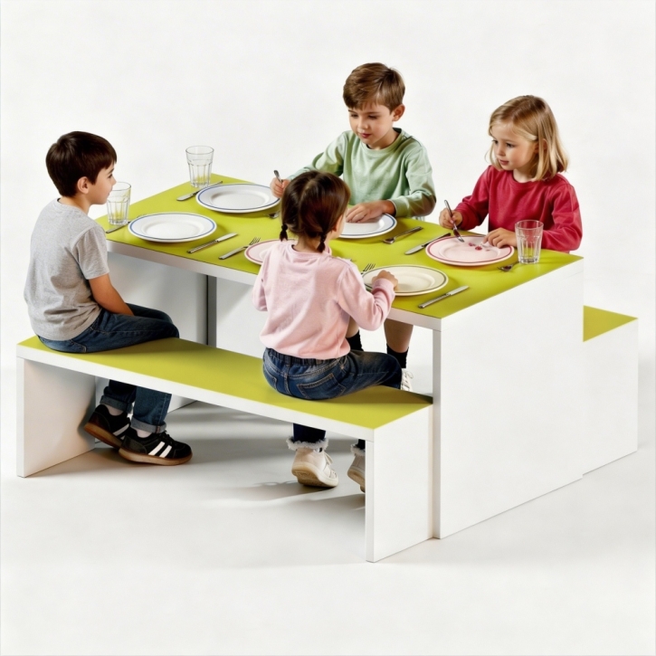 Wangentisch mit 2 Sitzbänken, Set Maße B/H/T: 140x71x70 cm